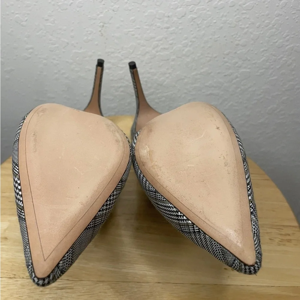 Alexandre Birman Women's Gray Plaid Mules Heels Size 7.5 - Picture 7 of 9